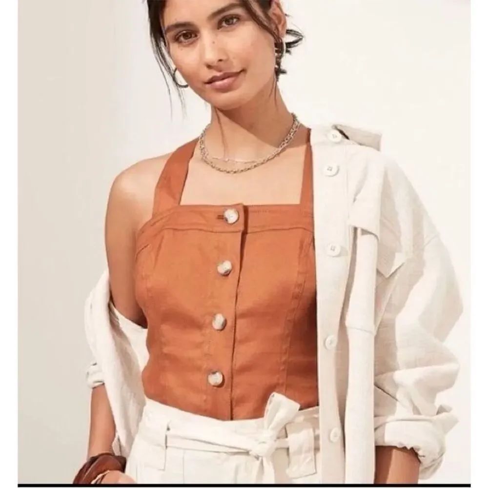 Banana Republic Terracotta Button-Up Blouse
